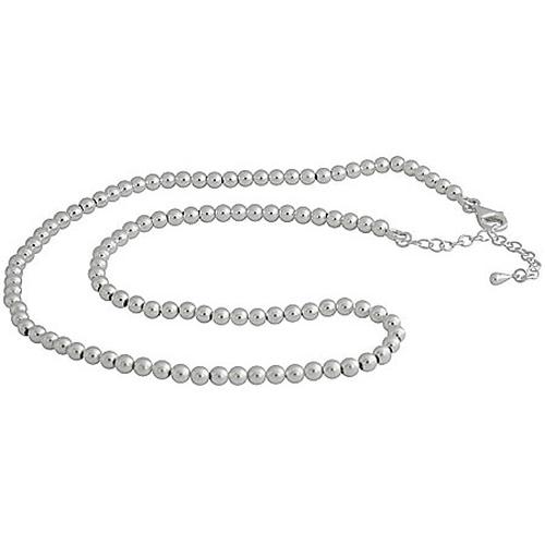 Jual Kalung Silver beaded ball chain 