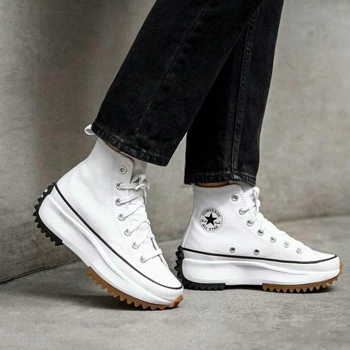 converse run star hike trainers in triple white