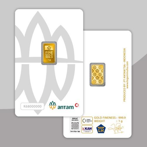 Foto Produk LOGAM MULIA, LM ANTAM, EMAS BATANGAN KEPINGAN 1 GRAM dari NagaMas