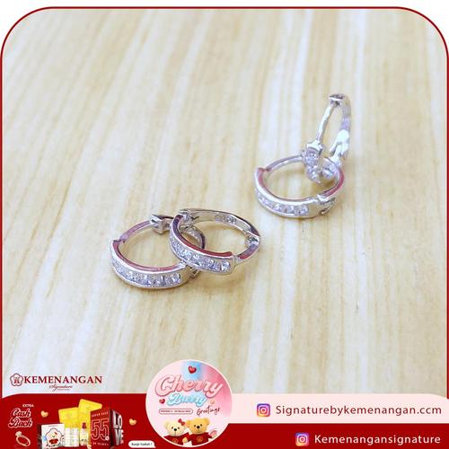 Foto Produk Giwang/Anting Emas Putih Jepit Bulat List Ring Kecil dari KSCCM ONLINE
