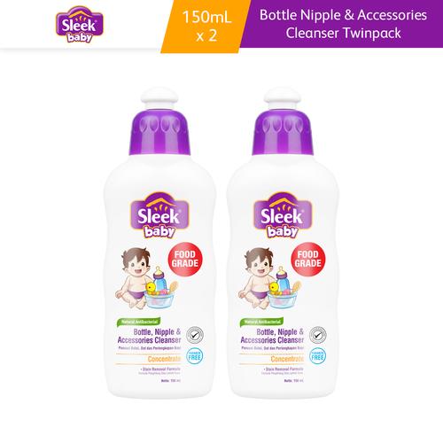 Foto Produk SLEEK BABY BOTTLE NIPPLE & ACCESSORIES CLEANSER BOTOL 150 ML Twinpack dari Kino Store ID