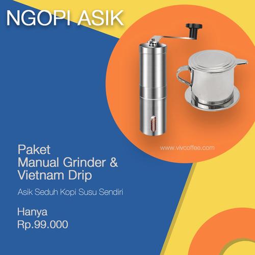 Foto Produk Paket Alat Kopi Murah Vietnam Drip - Grinder Kopi Manual dari VIV Coffee