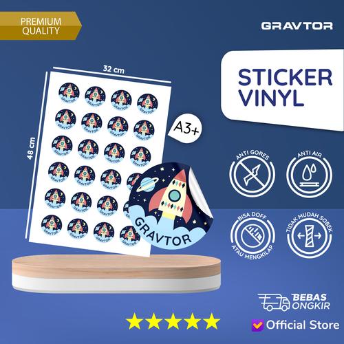 Gambar Print Sticker | Cetak Stiker vinyl A3+ dan Kiss Cut - Matte/Doff dari Gravtor Printing Kab. Tangerang Tokopedia
