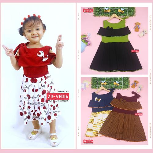 Foto Produk Dress Rachel uk 4-5 Tahun / Dres Model Baju Anak Perempuan Gaun Pesta dari ZR-Vedia