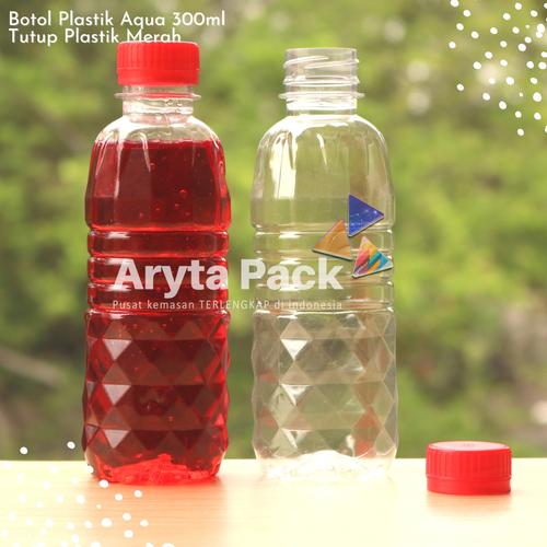 Jual Botol plastik minuman mineral aqua 300ml tutup merah ln - Jakarta ...