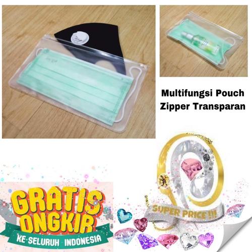 Gambar kotak masker case transparan plastik pouch tempat masker zipper dari SUPER PRICE Jakarta Pusat Tokopedia