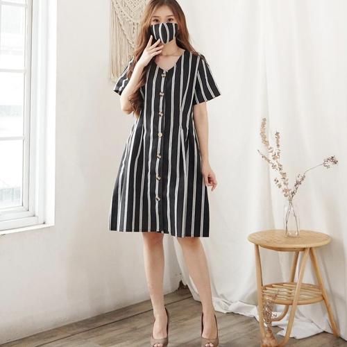 Jual DRESS STRIPE DRESS SALUR WANITA 