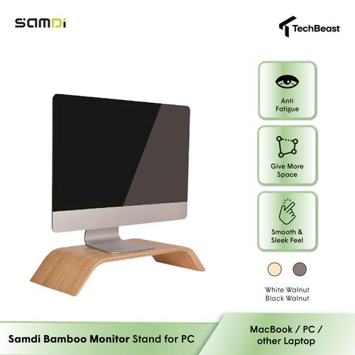 Jual Samdi Bamboo Monitor Stand for Macbook / Laptop / PC Jakarta