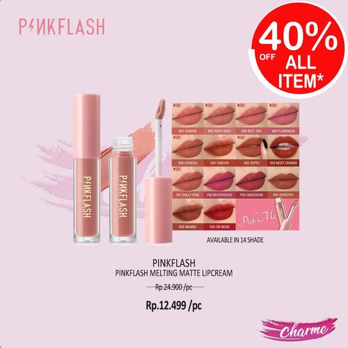 Foto Produk (READY & ORI) Pinkflash Melting Matte Lipcream Lip Matte L01 L 01 - P02 dari Charme Official Store