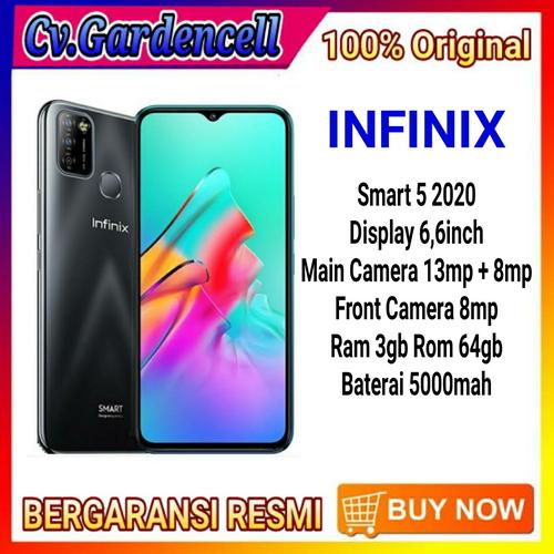 Foto Produk INFINIX SMART 5 RAM 3/64GB GARANSI RESMI - Midnight Black dari Garden Cell Official