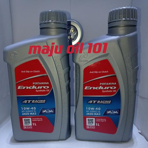 Foto Produk oli pertamina tersedia video produk enduro racing 10w-40 1liter dari maju-oil-101