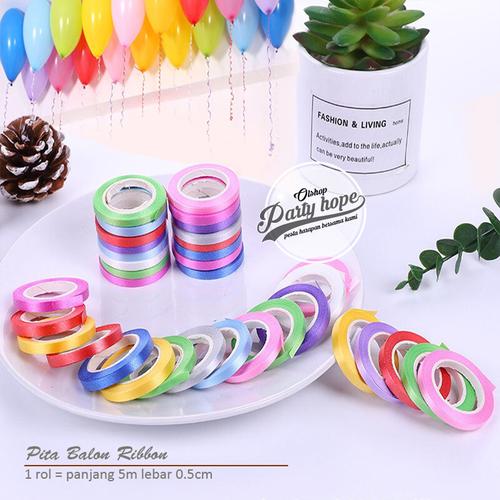 Foto Produk Pita Balon / Curly Ribbon / Pita ribbon Balon Mini / pita rope serut - Biru dari PARTY HOPE 2