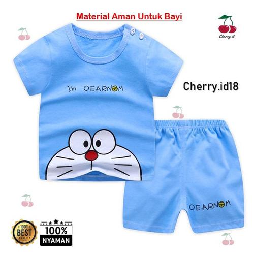 Foto Produk (0-2 Thn) COD Setelan Baju Bayi Import / Pakaian Baju Laki Laki Import - Biru Doreaman, 0-6 Bulan dari CherryId18