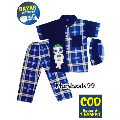Foto Produk Baju Stelan Koko Turki LED Anak Terbaru dan Termurah Usia 1 - 9 Tahun - Navy, M dari DasaaStore