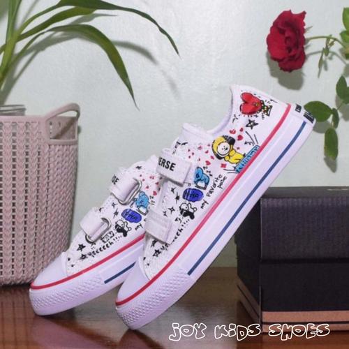 Jual SEPATU ANAK KARAKTER BTS 21 PUTIH 