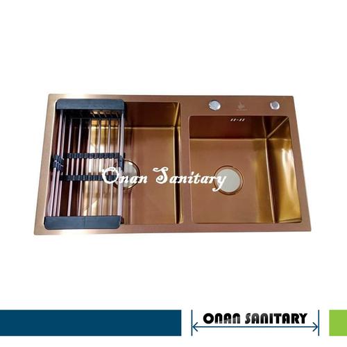 Foto Produk Kitchen sink / Bak cuci piring GOLDEN HAND 8245 Maroon Gold dari ONAN Sanitary