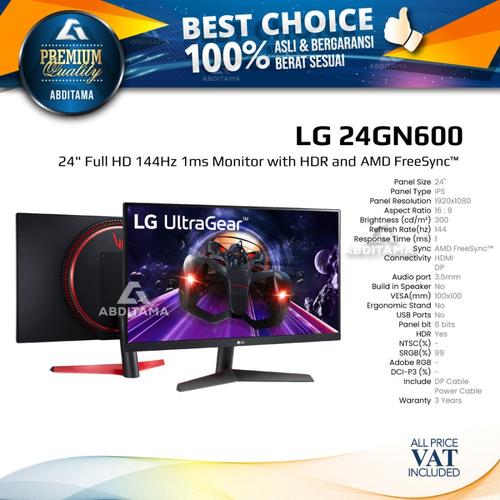 Foto Produk Monitor LED LG 24GN600 24" IPS 1080 144hz 1ms HDMI DP HDR10 dari Abditama Official