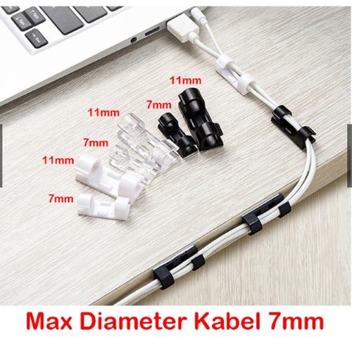 Gambar 20 pcs Klem Kabel Dengan Perekat 3M / Cable Clamp Organizer - CF05 dari audiopan Jakarta Utara Tokopedia