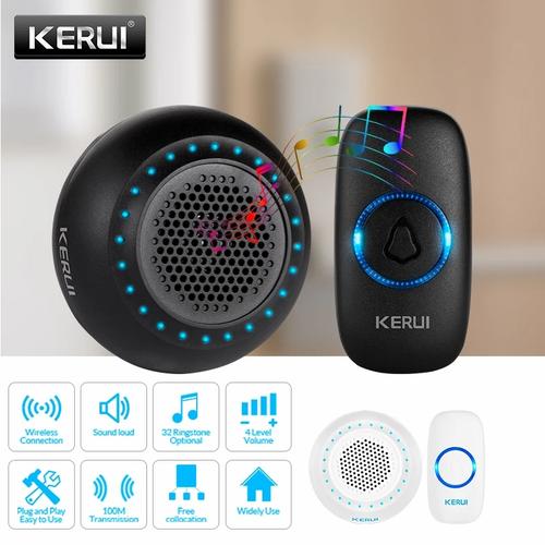 Foto Produk KERUI M523 Bel Pintu Rumah Wireless Waterproof Multi Tone Memory - Hitam dari Asyam Weiseman