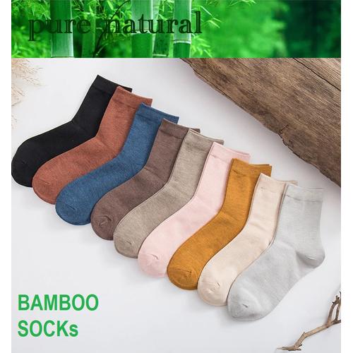 Foto Produk KK57 Koas Kaki Wanita Serat Bambu Candy Solid Color Bamboo Socks dari EnnWen Online Store
