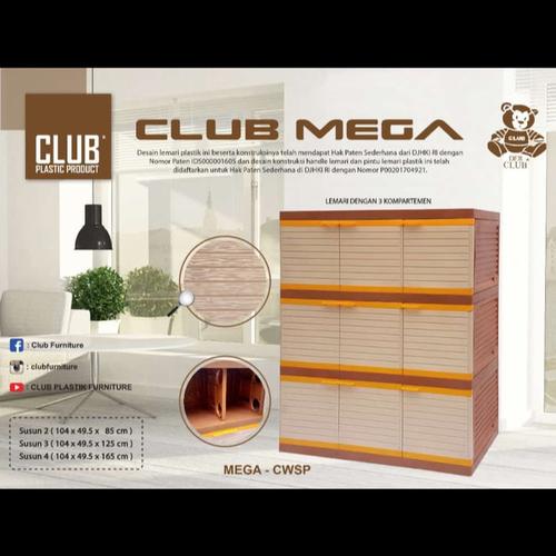 Foto Produk Lemari Plastik Club Mega 3 Susun 9 Pintu Coklat dari Mebel Plastik.Mks