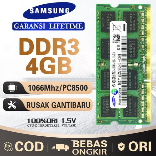 Foto Produk Ram laptop samsung SODIMM 4GB DDR3 DDR3-1066mhz/PC8500 4G sodim dari Smith Tom