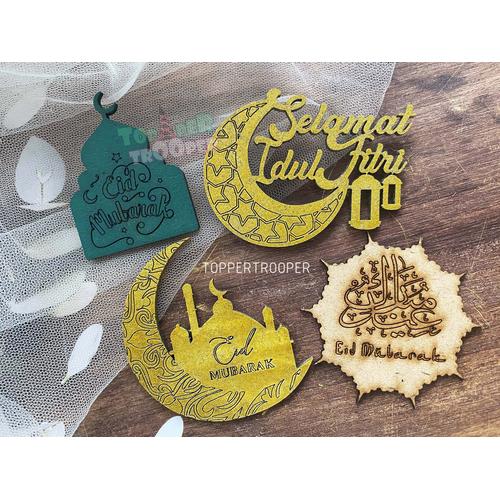 Foto Produk Mini Topper Kue Eid Mubarak - Idul Fitri | /Hiasan kue/Hampers - Natural, E01 dari toppertrooper