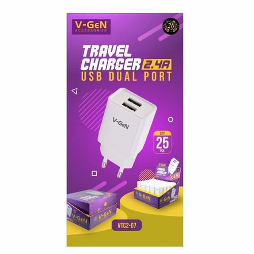 Foto Produk Adaptor Vgen Batok USB Charger 2 Port VTC2-07 dari Hosana Cell Official
