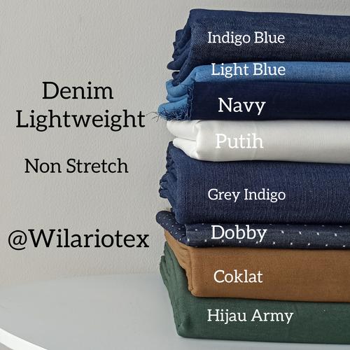 Foto Produk Bahan Kain Denim tipis / kain kemeja denim / bahan blouse chambray - Putih dari Wilario Shop
