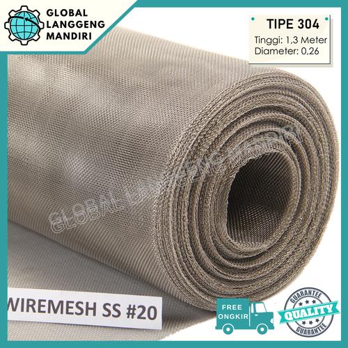 Jual WIRE MESH 20 STAINLESS (304) 1.3MX0.26MMX1M / KAWAT NYAMUK