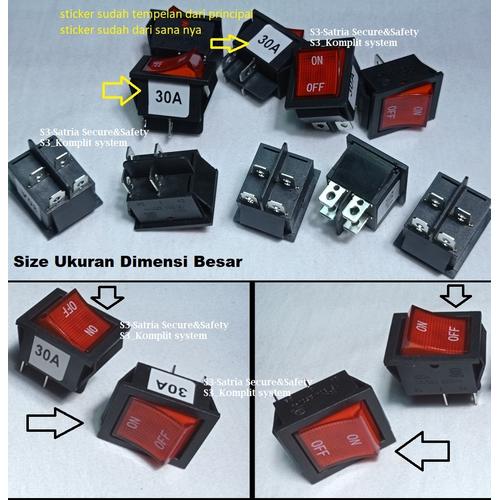Jual Tombol klik On Off Saklar Rocker Switch 4 pin Lampu 30A watt besar ...