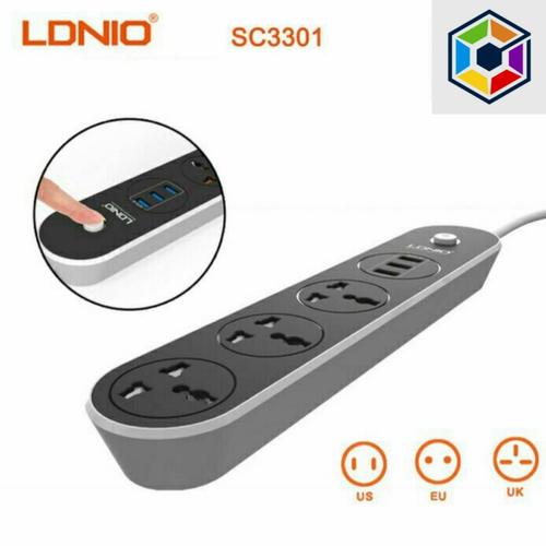 Jual LDNIO 3 Power Socket Universal + 3 USB Charger 3.1A - Cable 1,6