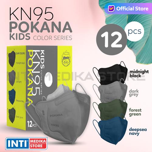 Foto Produk POKANA - Masker Anak Earloop 6 Ply KN95 | Masker KN95 Anak Earloop - Midnight Black dari INTI MEDIKA STORE