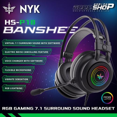 Gambar NYK BANSHEE HS-P18 7.1 Surround RGB - Gaming Headset dari GOODGAMINGM2M Jakarta Pusat Tokopedia