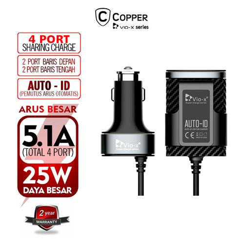 Gambar COPPER Car Charger/Charger Mobil 4 Port USB dari Copper Indonesia Jakarta Barat Tokopedia