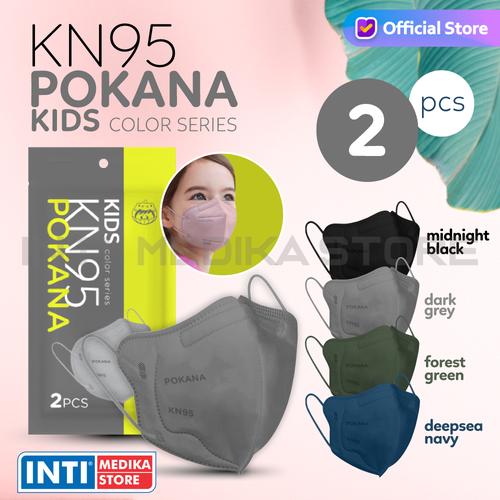 Foto Produk POKANA - Masker Anak Earloop 6 Ply KN95 | Masker KN95 Anak Medis - Dark Grey dari INTI MEDIKA STORE