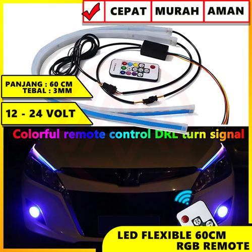 Foto Produk LED SLIM ALIS LED FLEXIBLE 60 CM DRL FLEKSIBLE 60CM RGB + REMOTE SIGN dari Modifikasi Market