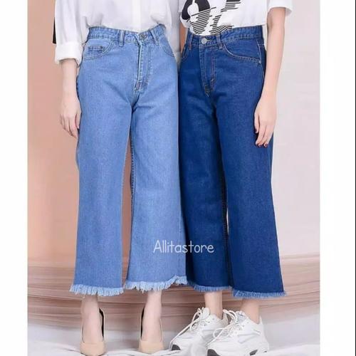 Jual Highwaist Kulot Jeans Wanita 