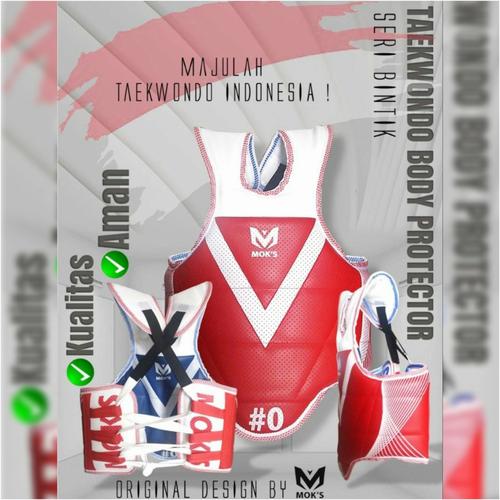Foto Produk Hugo Moks Super Dolby Body Protector Pelindung Badan Taekwondo DuaSisi - Biru Merah, 4 dari Max Sports ID