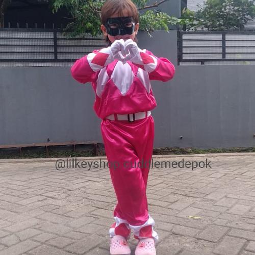 Jual kostum anak superhero power ranger pink - M - Kota Depok ...