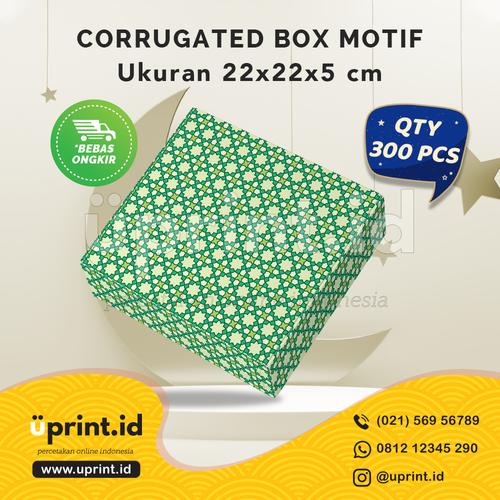 Foto Produk CORRUGATED MOTIF LEBARAN|22x22x5 cm||BOX HAMPERS |QTY 300pcs|BBS22-042 dari Uprint.id
