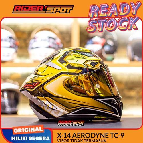 Jual Helm Motor Shoei X-14 Aerodyne Tc9 Gold Emas Full Face Helmet