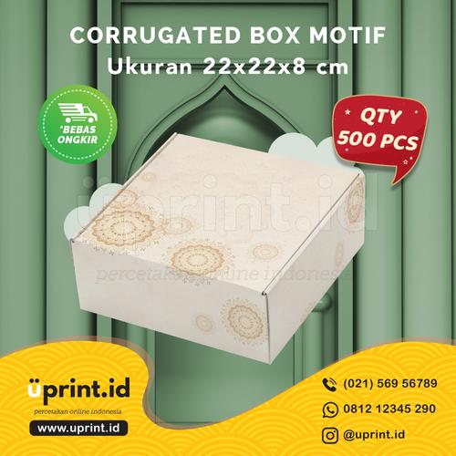 Foto Produk CORRUGATED MOTIF LEBARAN|22x22x8 cm|BOX HAMPERS|QTY 500pcs|BBF22-043 dari Uprint.id