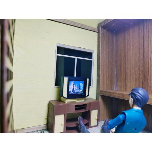 Miniatur TV-Schrank 15cm - Holz Puppenhaus Möbel 1:12 Für Deko