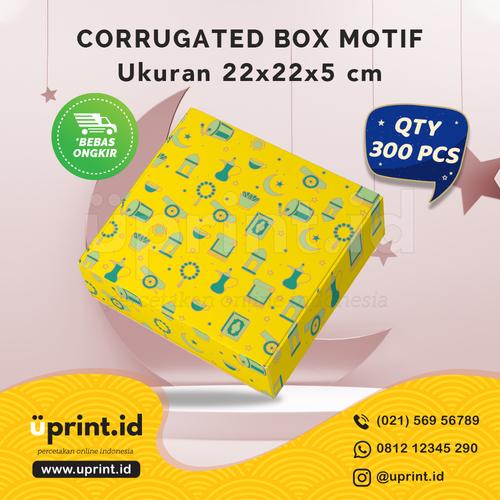Foto Produk CORRUGATED MOTIF LEBARAN|22x22x5 cm||BOX HAMPERS |QTY 300pcs|BBS22-039 dari Uprint.id