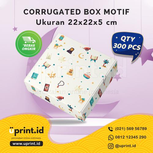 Foto Produk CORRUGATED MOTIF LEBARAN|22x22x5 cm||BOX HAMPERS |QTY 300pcs|BBS22-040 dari Uprint.id