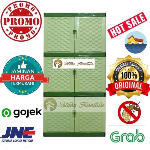 Foto Produk MURAH LEMARI PLASTIK / LEMARI BAJU / RAK PLASTIK 3 SUSUN 6 PINTU MURAH dari IstanaFurniture