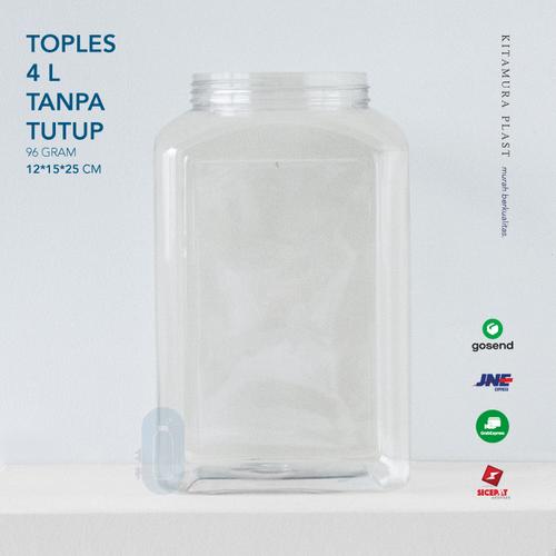Foto Produk Toples Cupang 4L (4000ml) / Toples PET 4L (4000ml) Tanpa Tutup dari Kitamura Plast