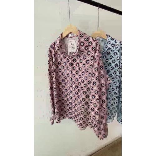 KEMEJA OVERSIZED SHIRT XL SATIN MOTIF 