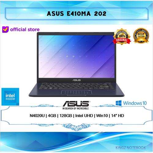 Gambar Laptop Asus E410MA N4020 4GB 128GB Intel UHD Win10 14" HD - Black dari Kingz Notebook Jakarta Pusat Tokopedia
